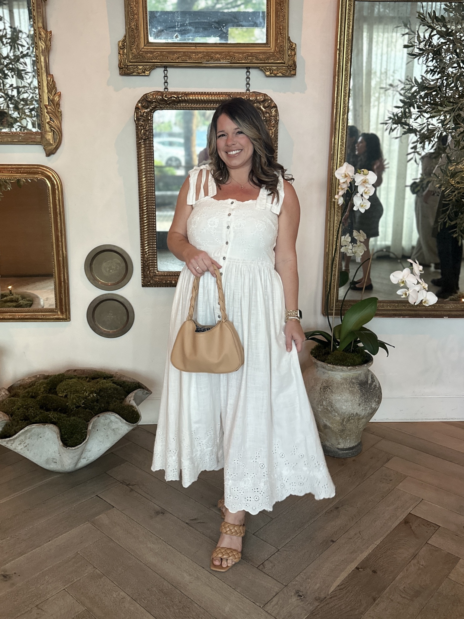 Springtime perfection in this delicate eyelet dress found at a local boutique! Linked some look alikes. Write this one for ladies night out at a local restaurant, Predalina.

#LTKMidsize #LTKStyleTip #LTKParties