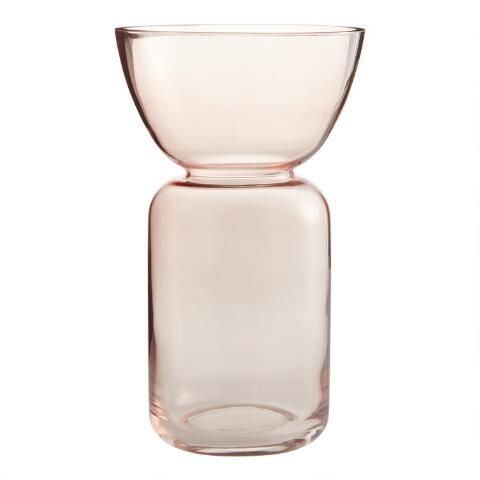 Pink Ombre Glass Pedestal Vase | World Market