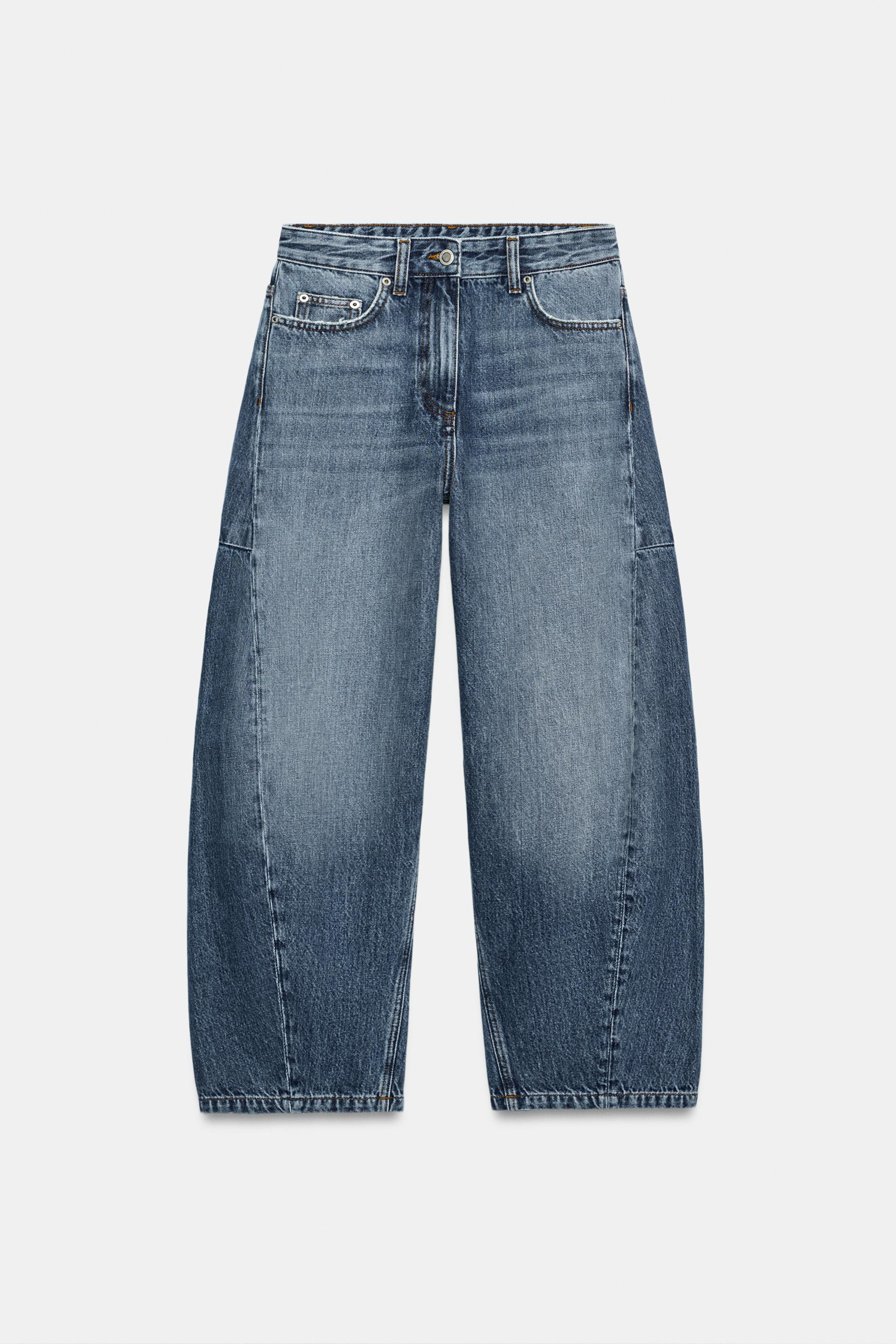 Zara - Zw Collection Mid-Rise Balloon Jeans - Yellow - 31 (Us 12) - Woman | Zara US