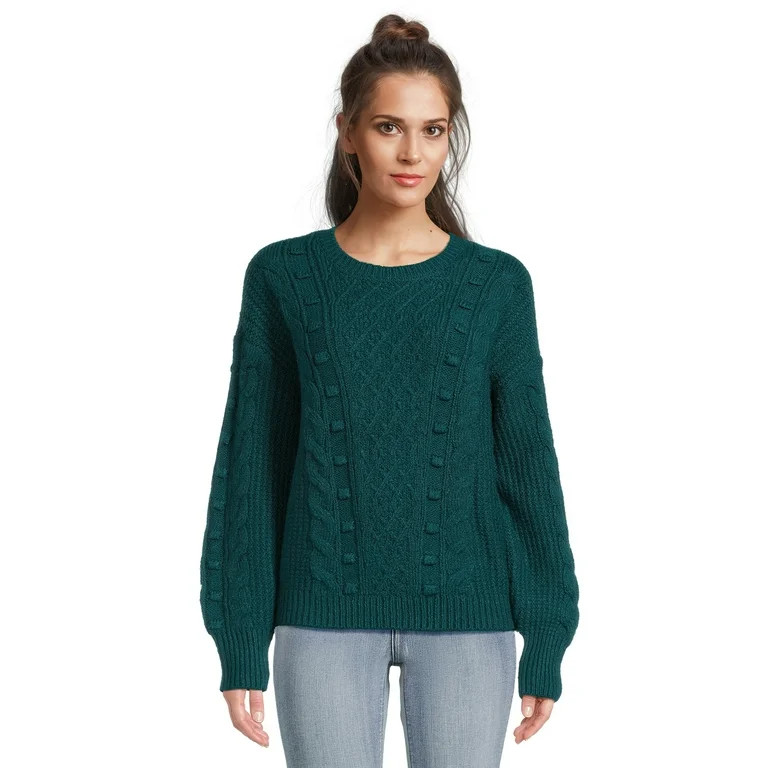 Time and Tru Women's Bobble Stitch Pullover Sweater, Midweight, Sizes XS-XXXL | Walmart (US)