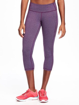 Old Navy Go Dry Mid Rise Compression Crops For Women Size L Tall - Grape news | Old Navy US
