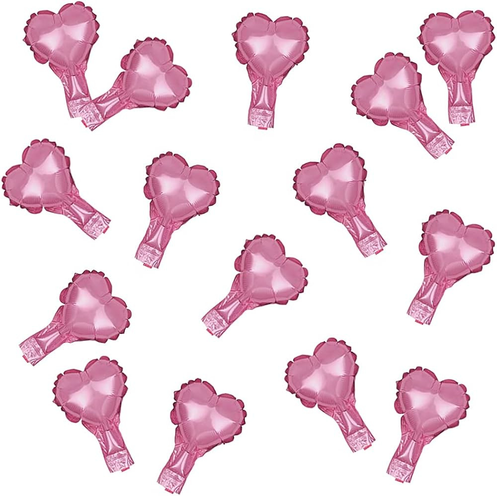 100pcs Pink Heart Foil Balloons, 5inch Mini Rose Pink Heart Mylar Balloons for Valentine's Day We... | Amazon (US)