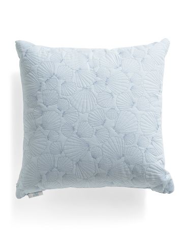 20x20 April Seashell Quilted Stitch Pillow | TJ Maxx