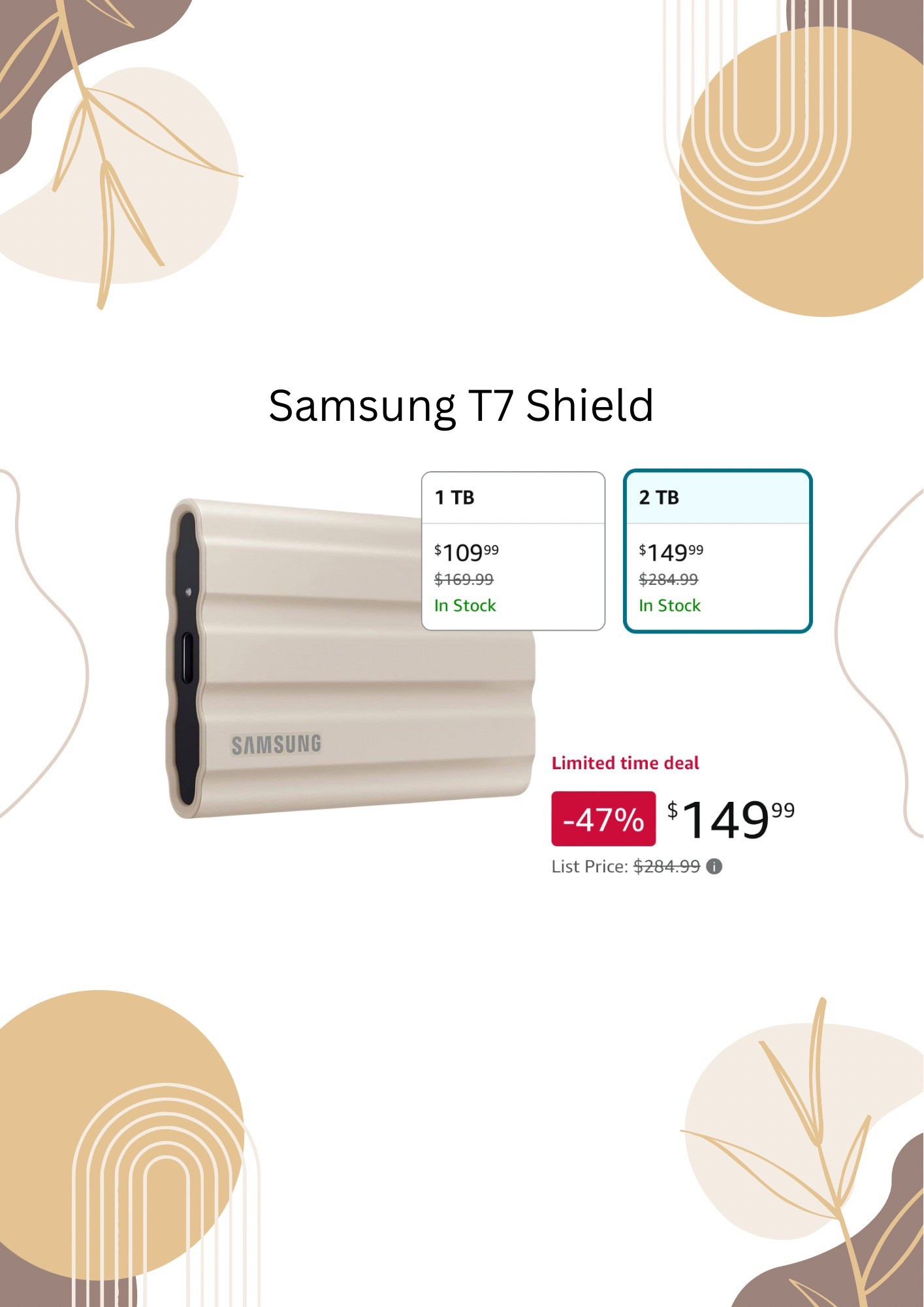 Such a good DEAL!! Photographers, content creators!! 2TB!

#samsungt7shield #ltkfinds #ltkfind #amazondeals #amazonsales #harddrives #ssd

#LTKWatchNow #LTKSaleAlert #LTKTravel