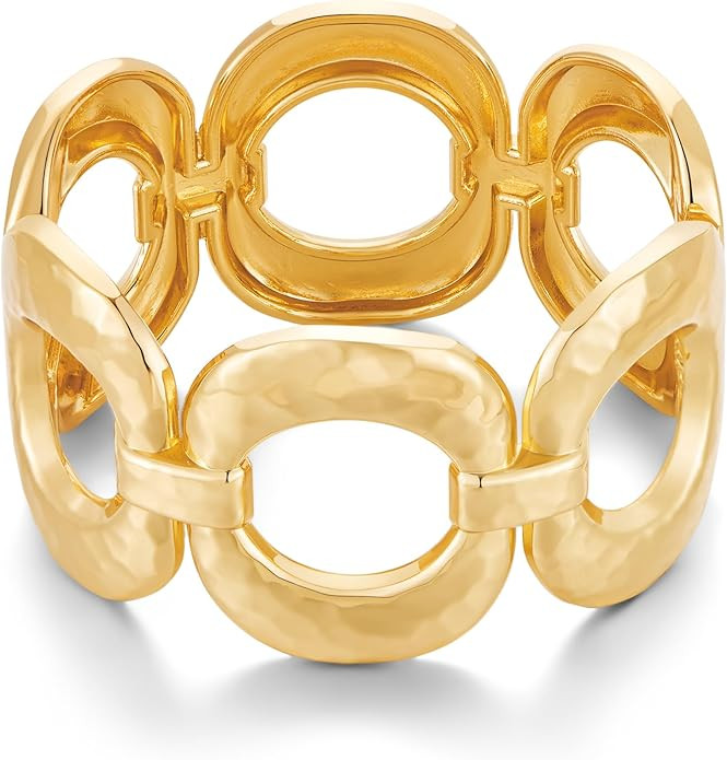 Chunky Gold Bangles Bracelet for Women Trendy Statement Bracelet Dainty Charm Gold Jewelry | Amazon (US)