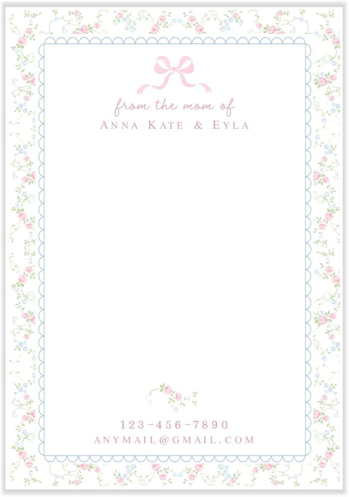 Lemon Grace Co Notes from Mom Notepad, From the Mom of Floral Notepad, Personalized Floral Notepa... | Amazon (US)