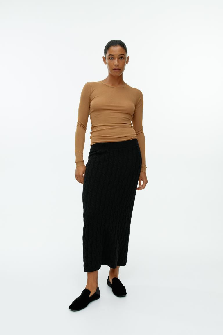 Cable-Knit Cashmere Skirt | H&M (UK, MY, IN, SG, PH, TW, HK)