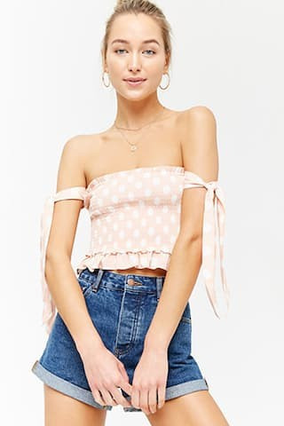 Polka Dot Off-the-Shoulder Top | Forever 21 (US)
