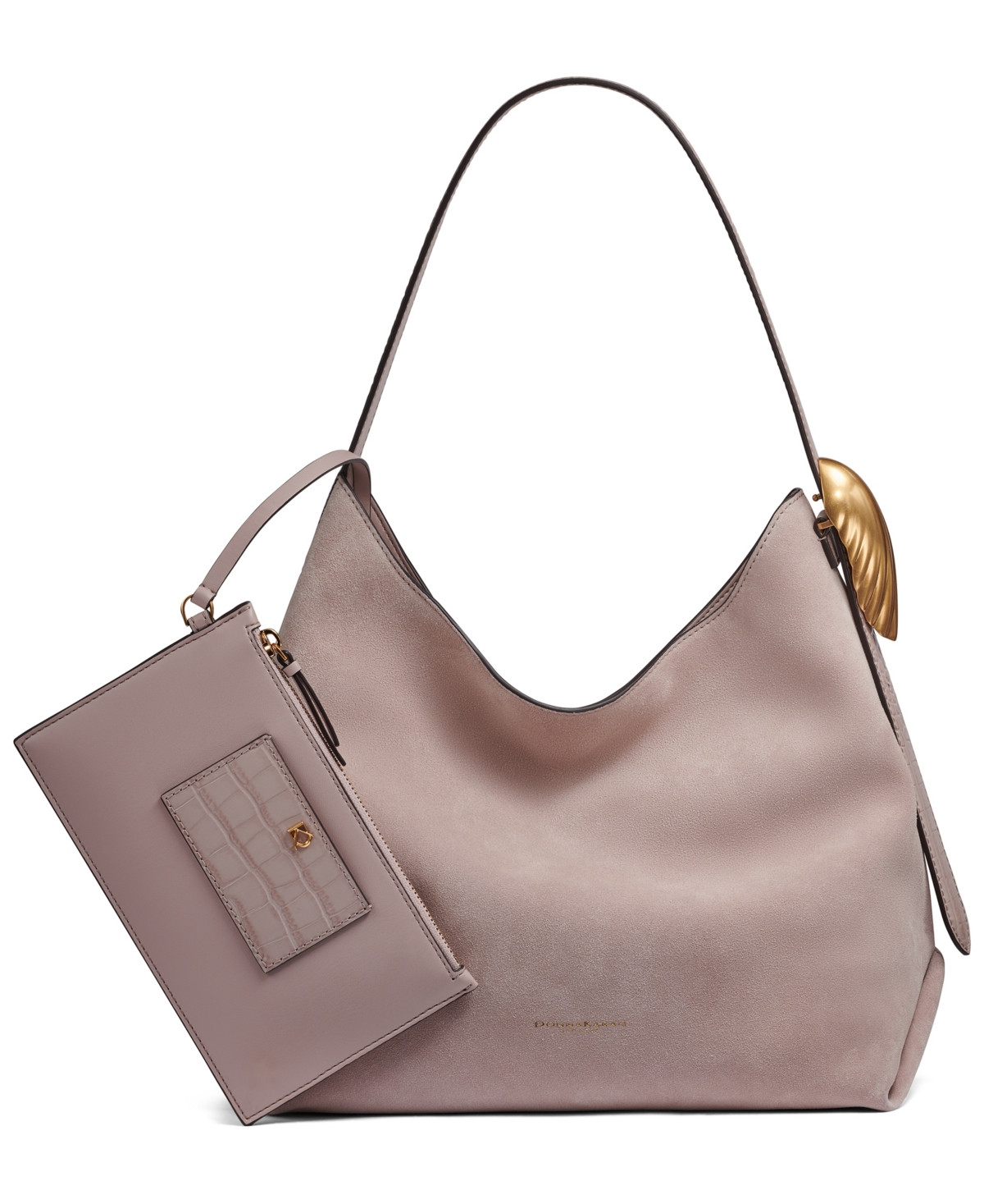 Donna Karan New York Georgette Suede Medium Bucket Bag - Shadow Grey | Macy's