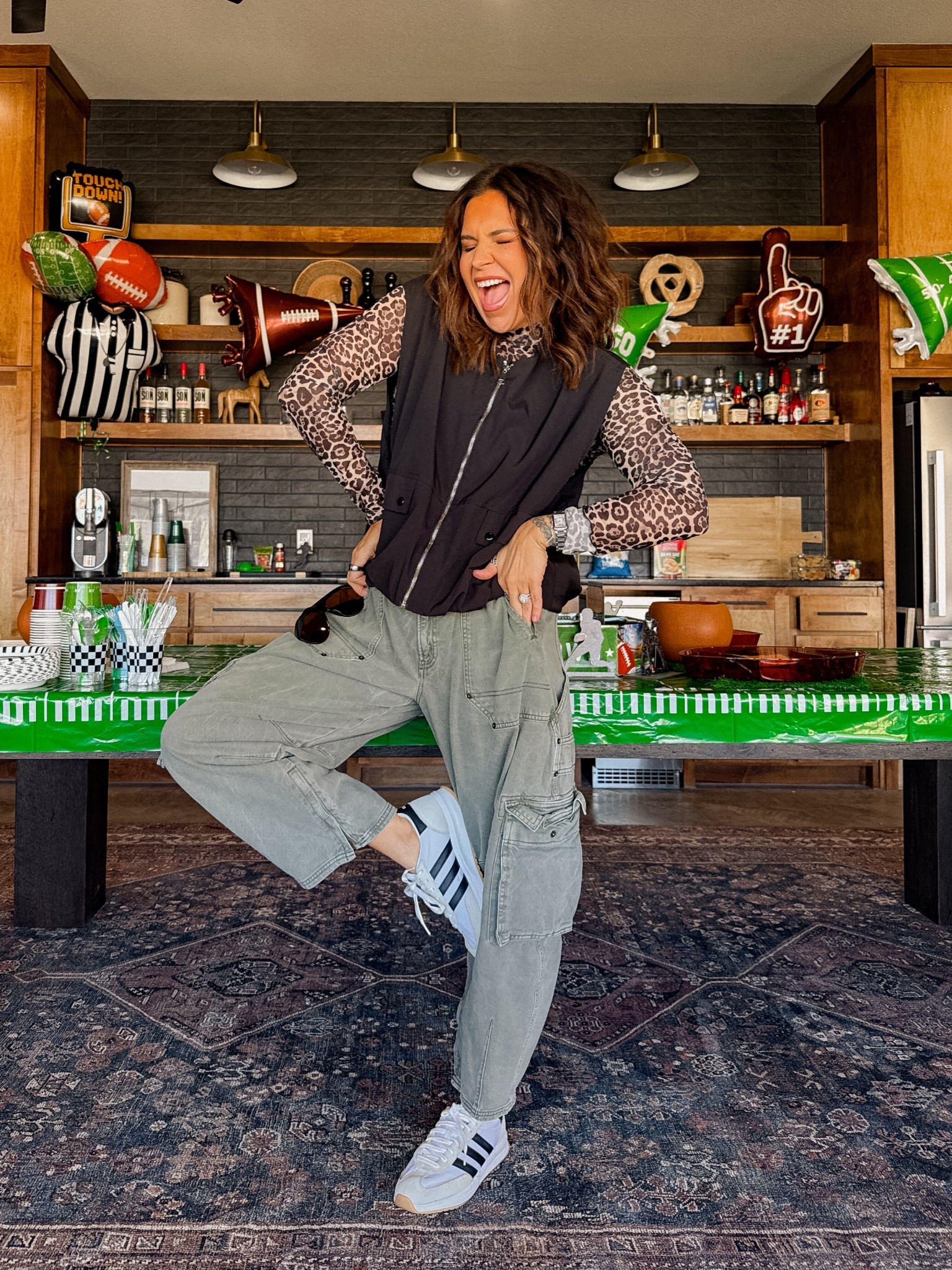 Super Bowl Look! But how freaking fun right!!
Leopard mesh shirt: XL
Vvest: XL
Cargo barrel pants are gap and have been sold out forever….but I linked a ton of similar options!
Sneakers: TTS



#LTKMidsize #LTKootd #LTKgrwm