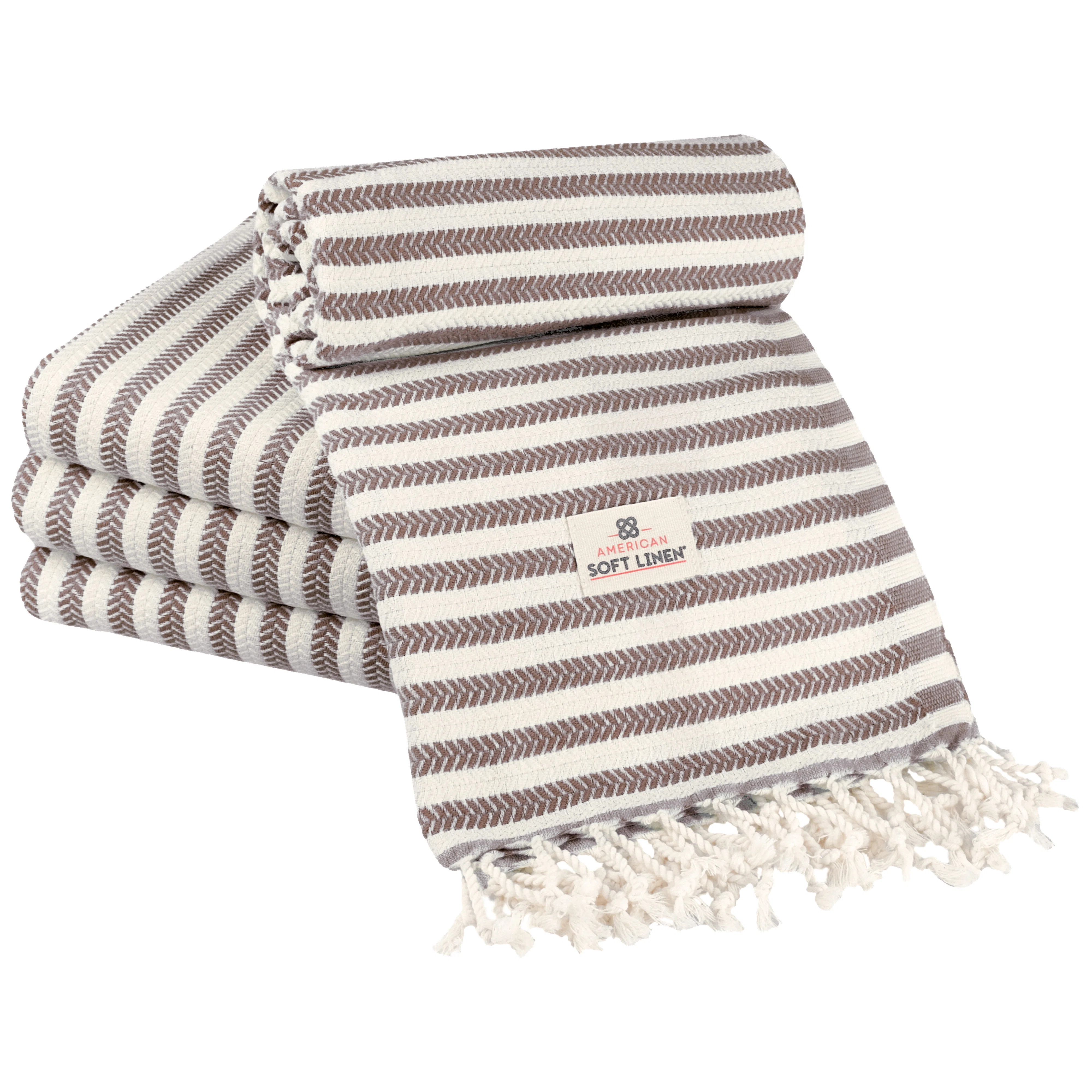 40x70" Size 4 Pack Turkish Peshtemal Beach Towels (Set of 4) | Wayfair North America