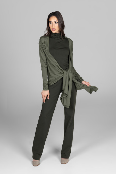 INFINITY WRAP CARDIGAN: OLIVE | KIRAGRACE