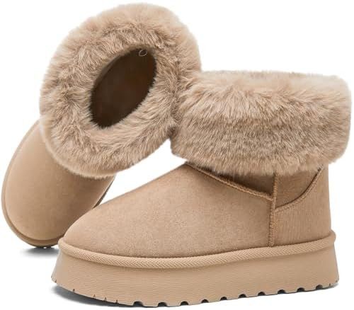 Iarus Winter Boots for Women Platform Snow Boots Fuzzy Womens Ankle Booties Comfortable Short Min... | Amazon (US)