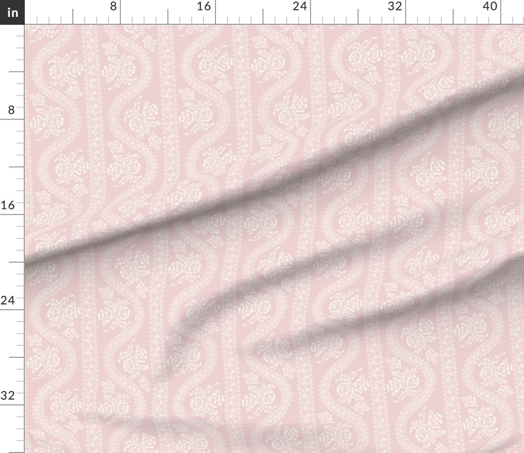 Abigail Serpentine Baby Pink Merritt Pink 12" Fabric | Spoonflower | Spoonflower