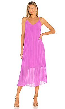Essentiel Antwerp Zague Pleated Slip Dress in Bellflower from Revolve.com | Revolve Clothing (Global)