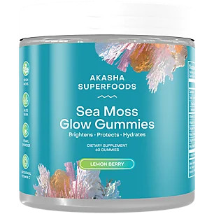 Sea Moss Glow Gummies with Irish Moss, Aloe Vera & Pearl Powder - Lemon Berry (60 Gummies) | Walmart (US)