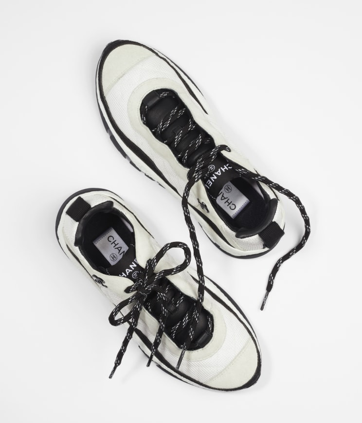 Fabric & Suede Calfskin White & Ivory Sneakers | CHANEL | Chanel, Inc. (US)