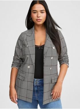 Ponte Double Breasted Relaxed Blazer | Torrid (US & Canada)