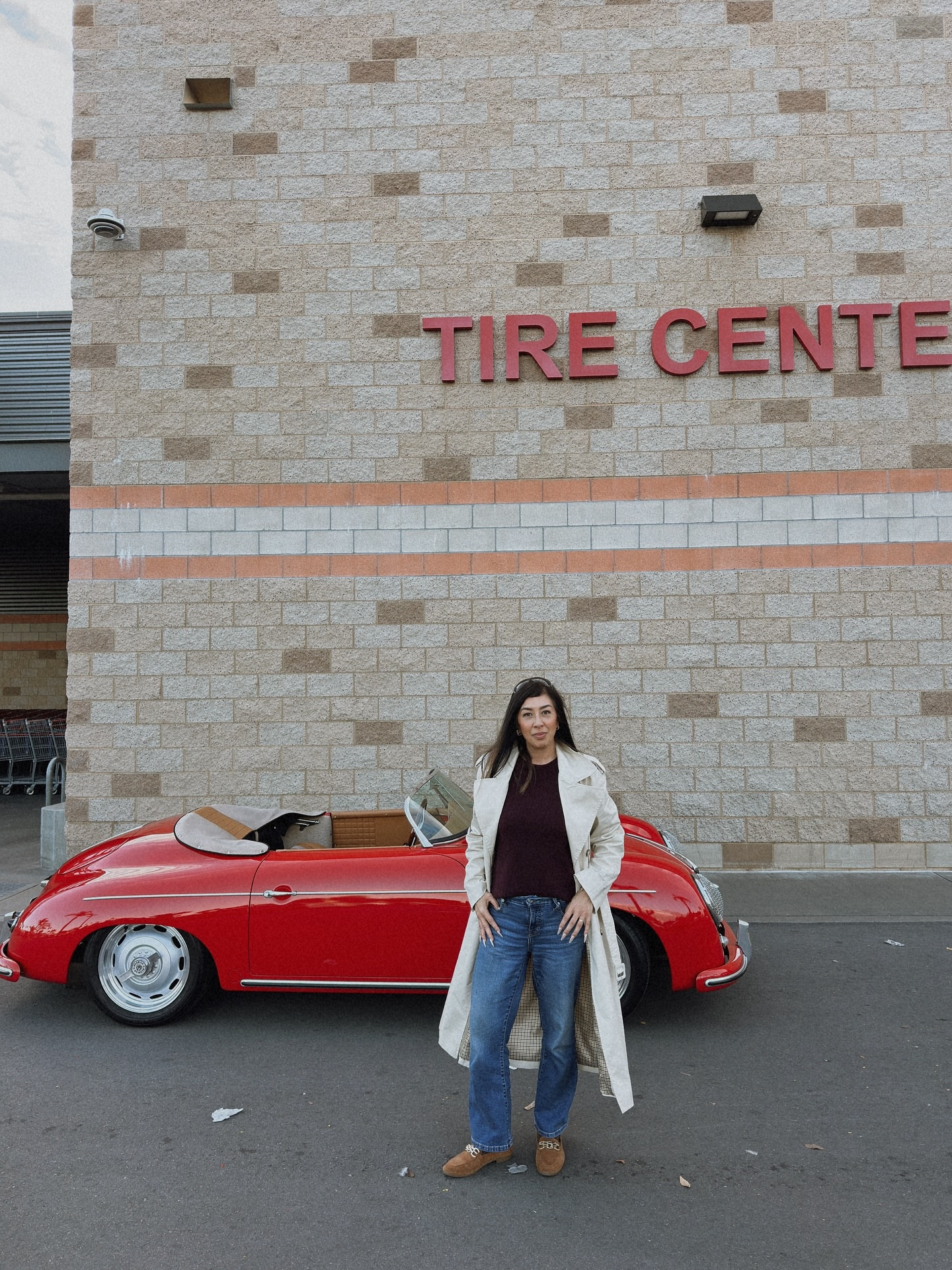 COSTCO PHOTOSHOOT. 🌭 Lunch and pre Thanksgiving run before the family arrives next week. Fall 'fit (cashmere and suede loafers) details on my #ltk shop, link in bio. 🤎