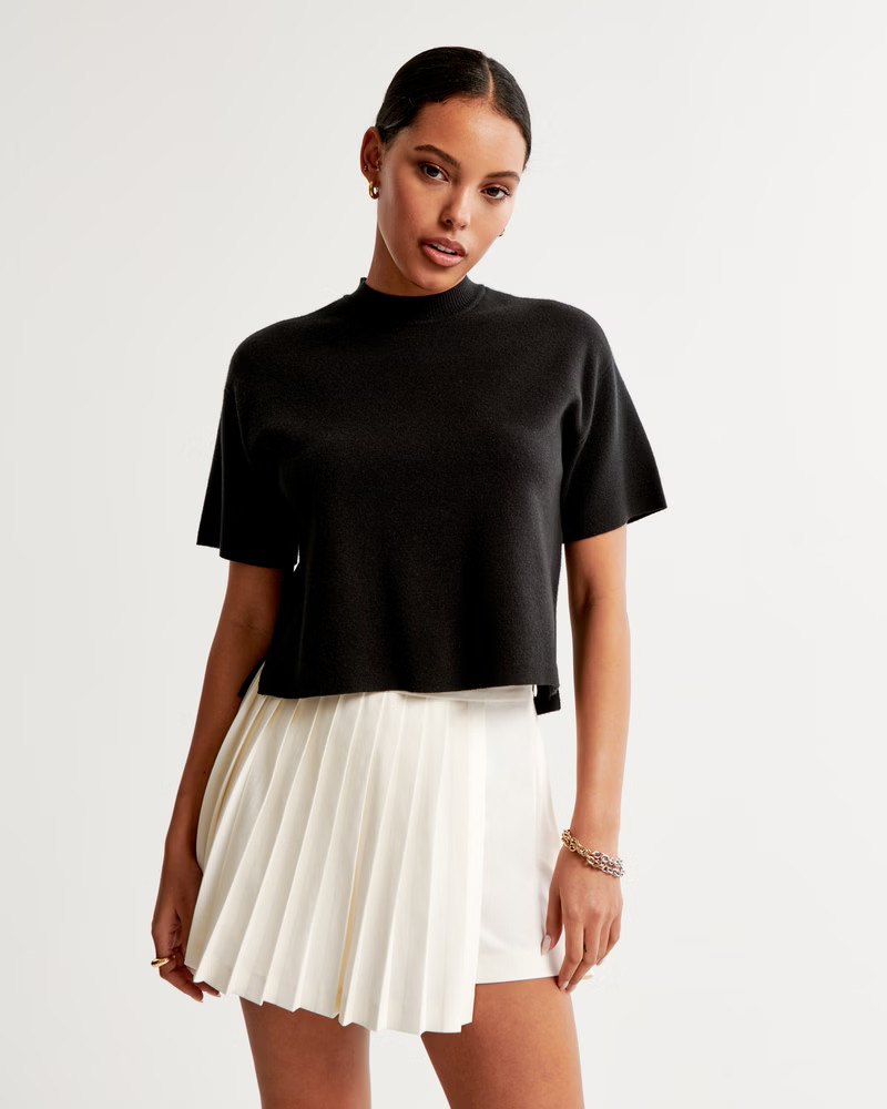 Pleated Wrap Mini Skort | Abercrombie & Fitch (US)