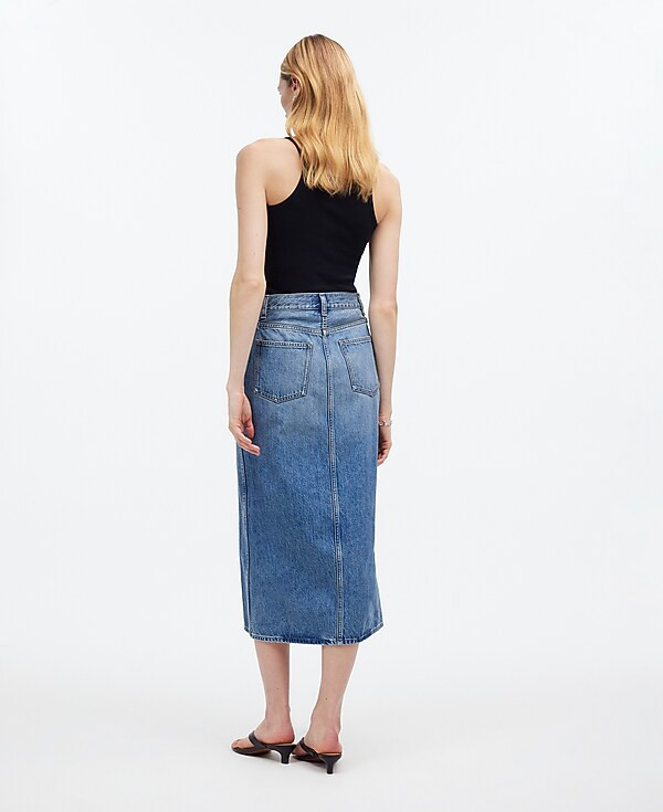 The Rilee Denim Midi Skirt | Madewell