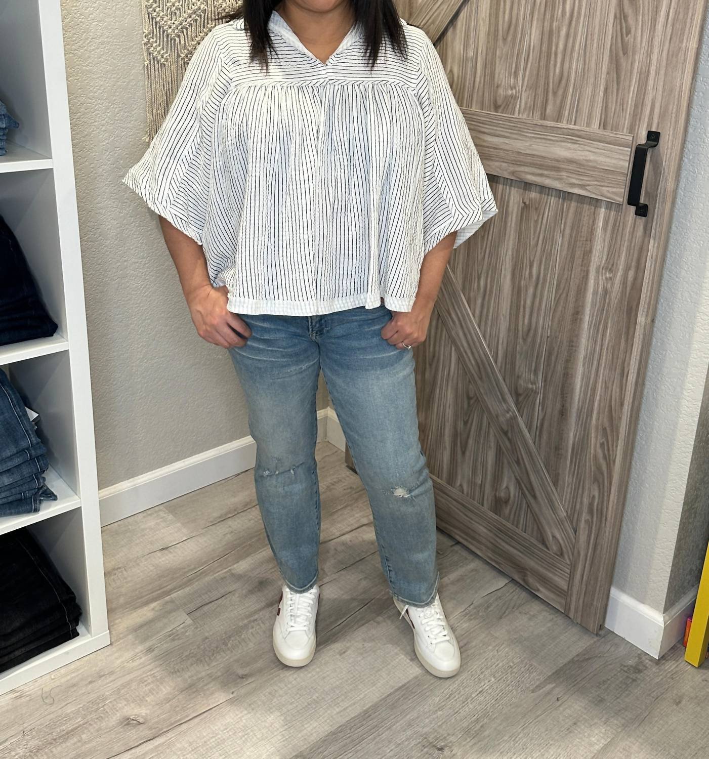 Risen Jeans Midrise Slim Straight Slightly Distressed Jeans In Light Wash | Shop Simon