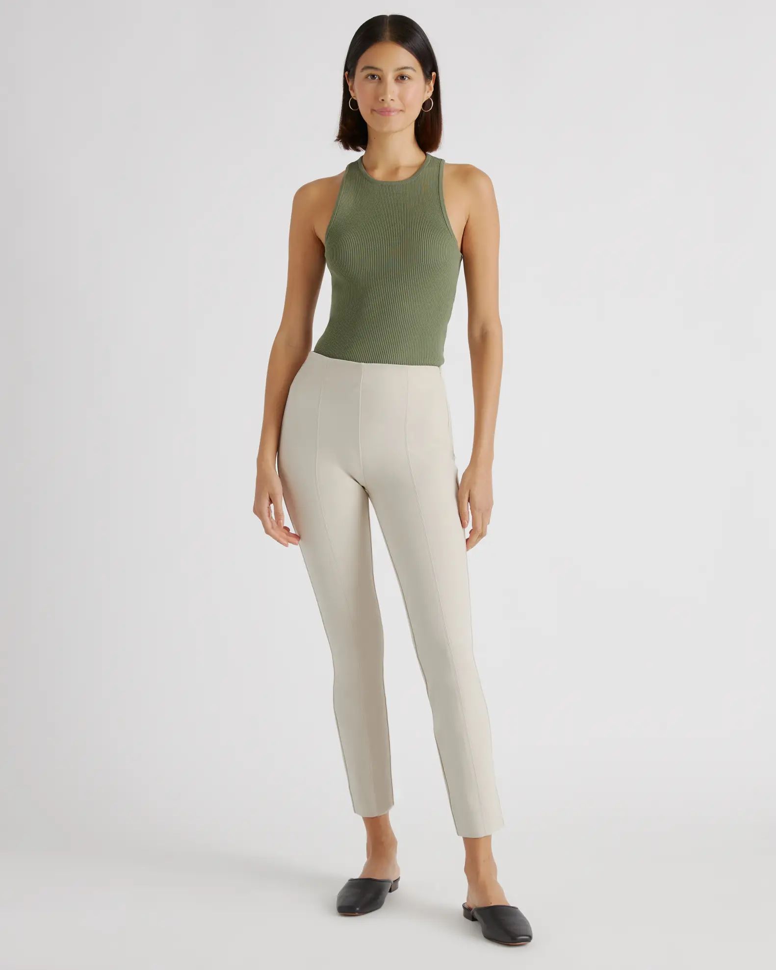 Ultra-Stretch Ponte Pintuck Ankle Pant - 27" inseam | Quince