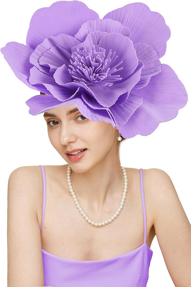 Gionforsy Flower Fascinators Hat Tea Party Hats for Women Flower Cocktail Headband for Wedding | Amazon (US)