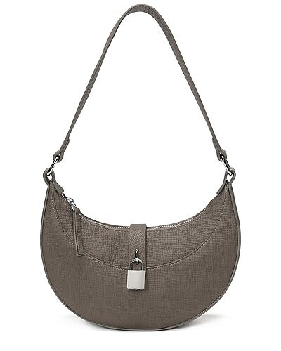 Sleek Crescent Leather Shoulder Bag | Gilt & Gilt City