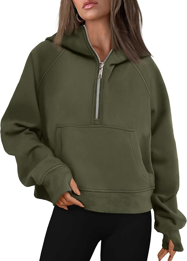 AUTOMET Womens Hoodies Half Zip Sweatshirts Fleece Jackets Tops Oversized Pullover Fall Outfits 2... | Amazon (US)