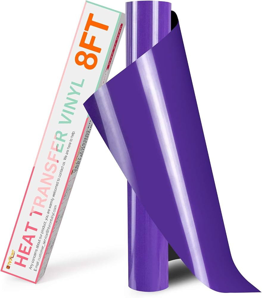 HTVRONT HTV Heat Transfer Vinyl - 12" x 8ft Purple HTV Vinyl for Shirts, Iron on Vinyl for All Cu... | Amazon (US)
