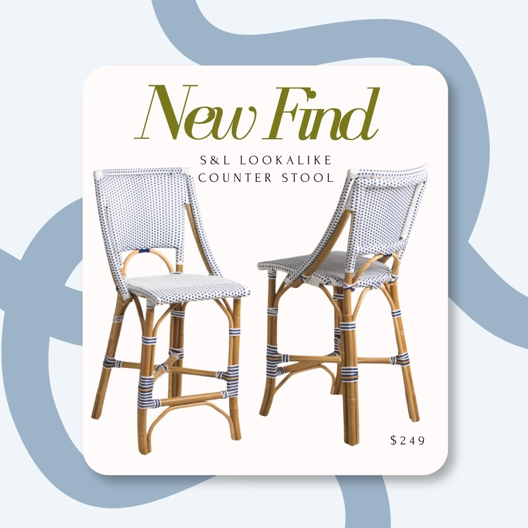 Serena and Lily look for less counter stool in navy and white!