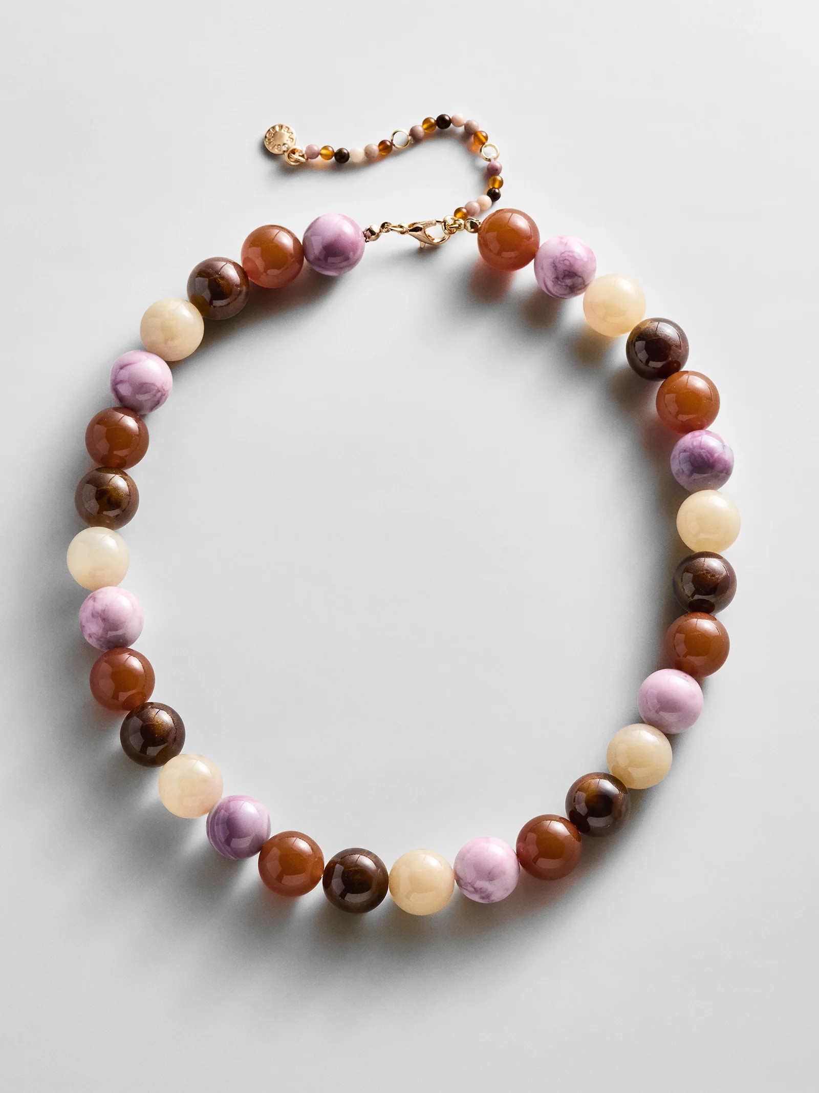 Mini Jane Beaded Necklace - Brown Multi | BaubleBar