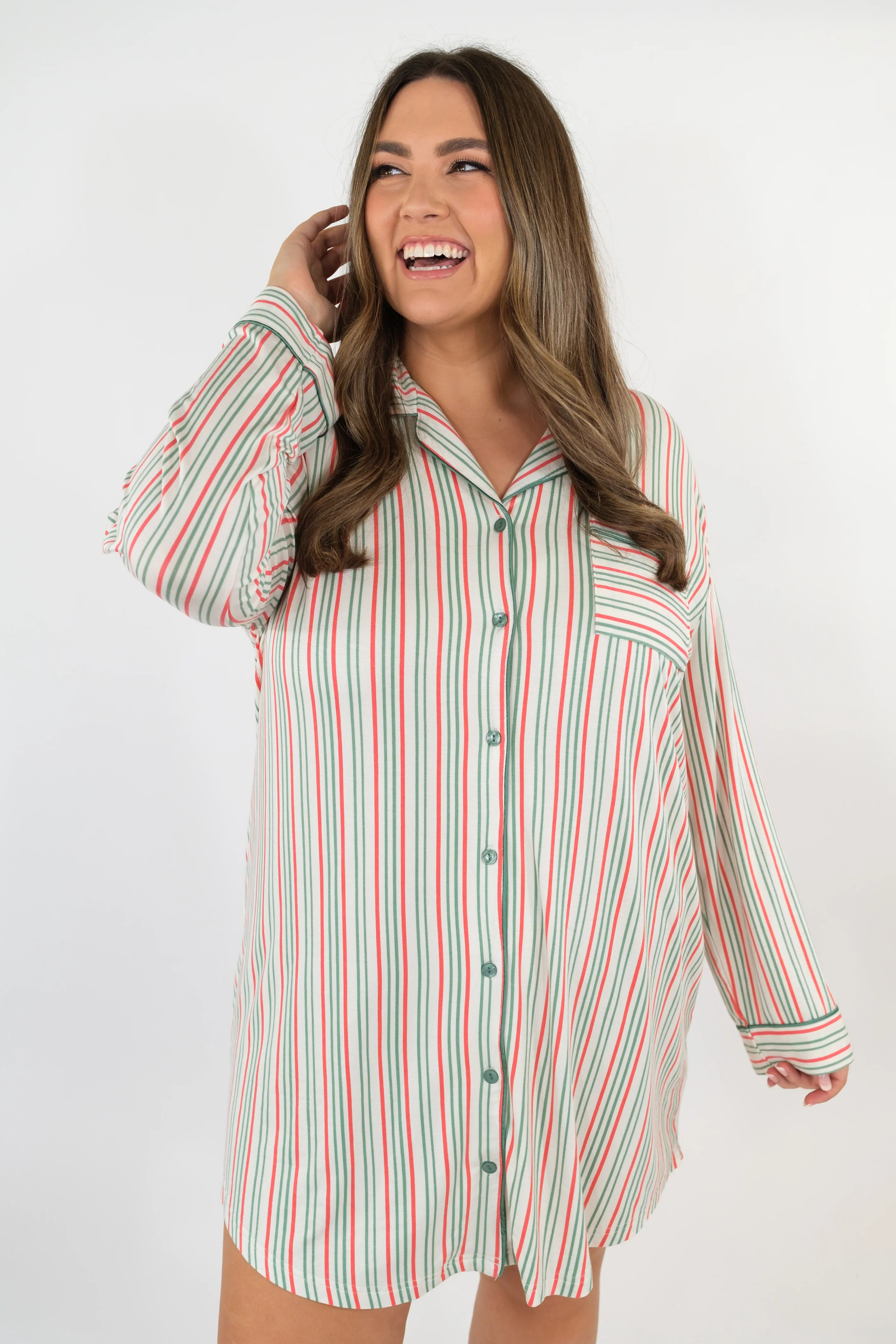 Holiday Stripe Sleep Dress | In My Sundays