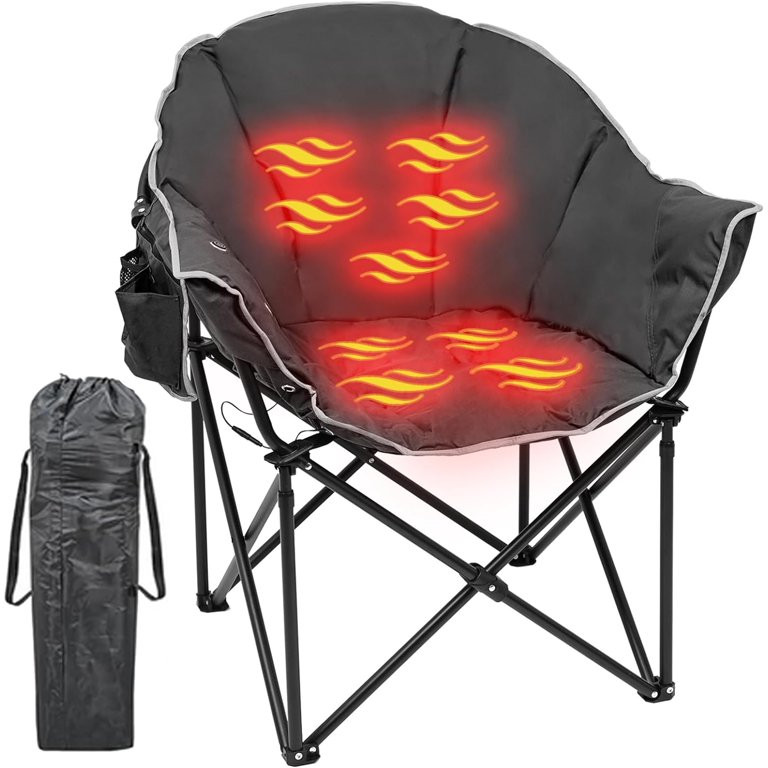ABORON Oversized Heated Camping Chair, Patio Lounge Chairs with 3 Heat Levels, Portable Folding H... | Walmart (US)