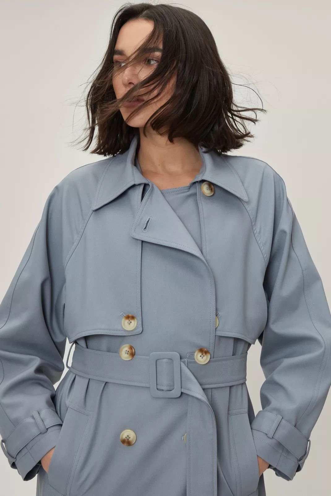 Twill Double Breasted Trench Coat | Nasty Gal (US)