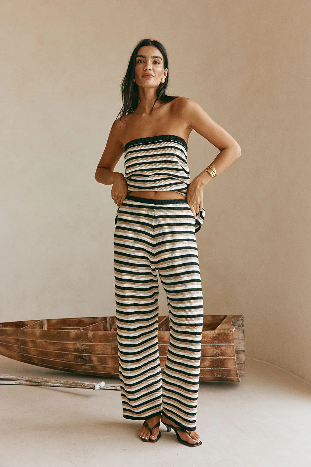 Black And White Stripe High Waist Mikayla Pants | Sabo Skirt US