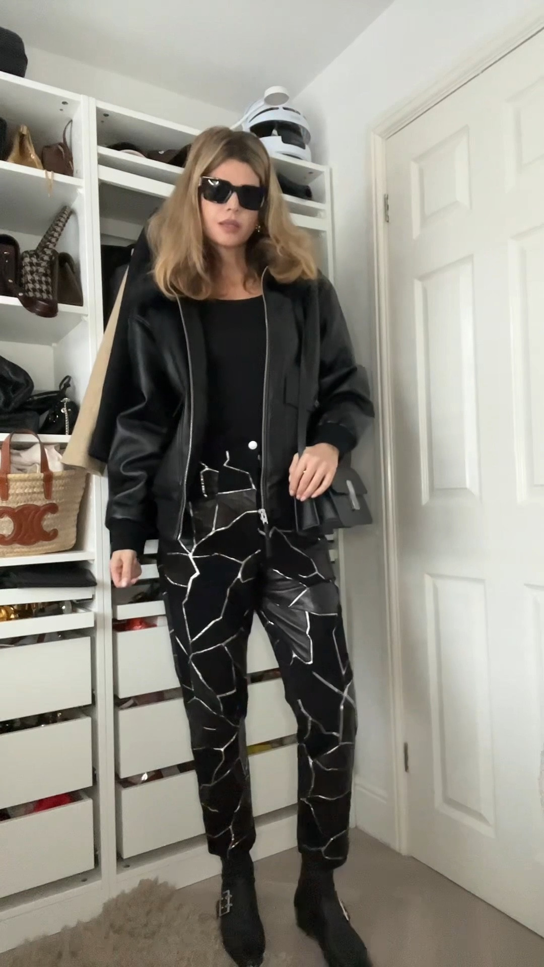 Leather trousers. Leather jacket, bared footwear boots, 

#LTKeurope #LTKstyletip #LTKwinter