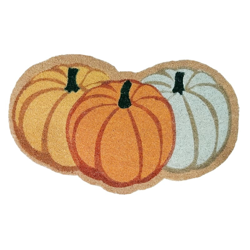 Three Shaped Pumpkins Coir Mat, 18x30 | At Home