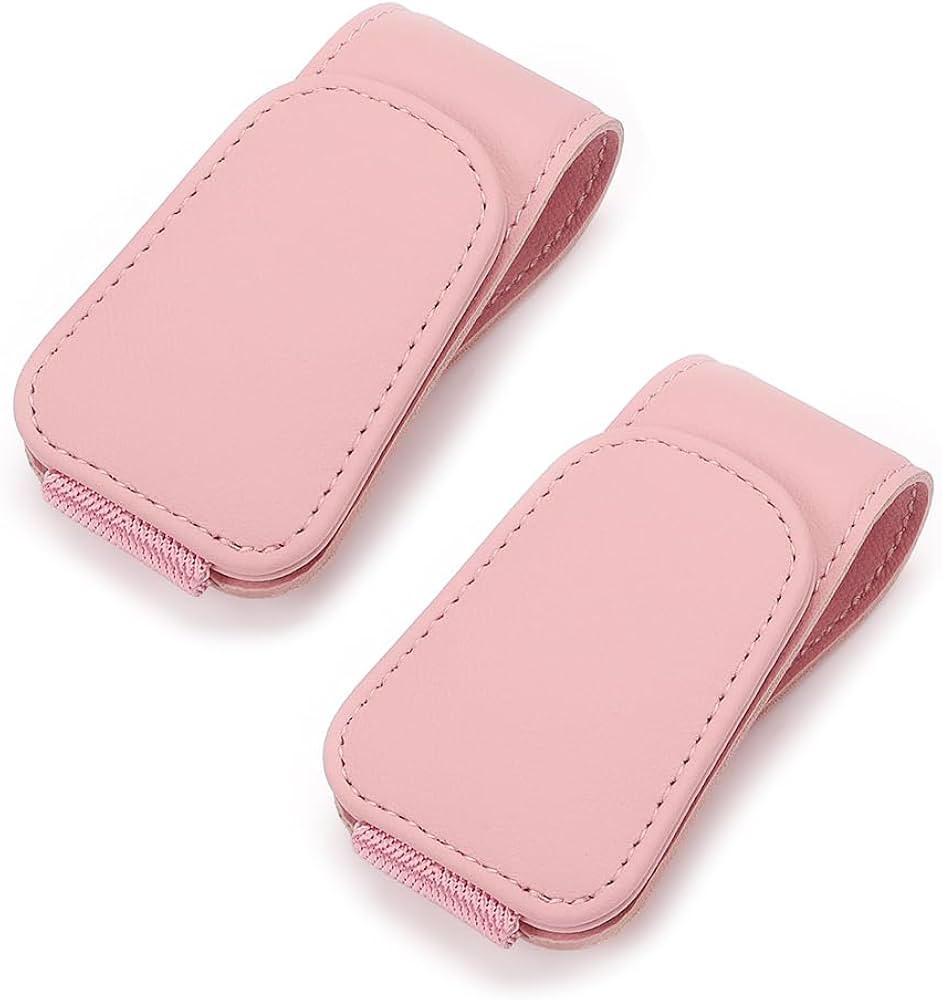 2Pcs Sunglass Holder for Car, Magnetic Leather Eyeglass Hanger Clip for Car Sun Visor, Sunglasses... | Amazon (US)