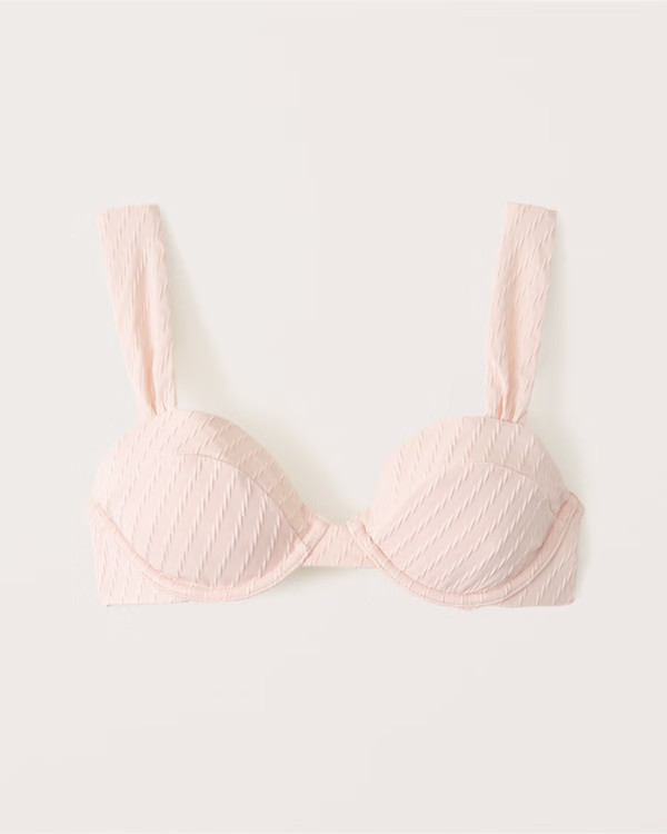 Wide Strap Pleated Underwire Bikini Top | Abercrombie & Fitch (US)