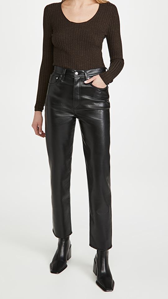 Recycled Leather Fitted '90s Pants | Shopbop