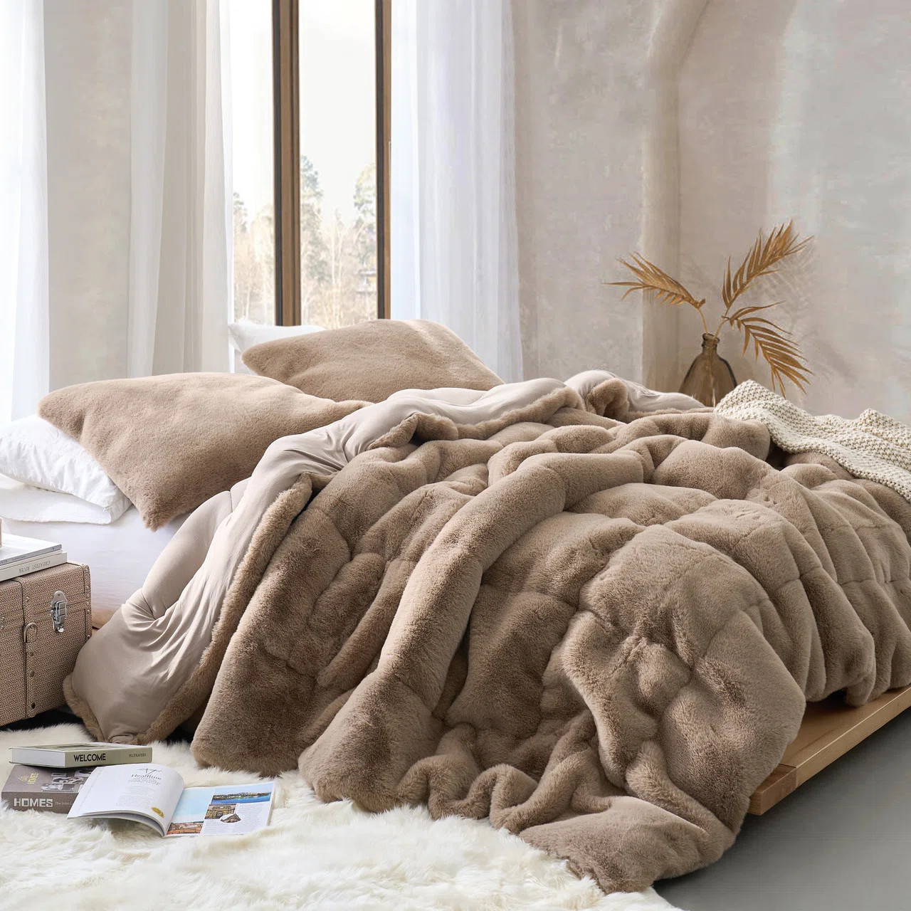 Chunky Bunny Yoga Faux Fur Coma Inducer Oversized Comforter | Wayfair North America