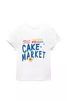 Cropped Cake Market T-shirt | PULL and BEAR UK