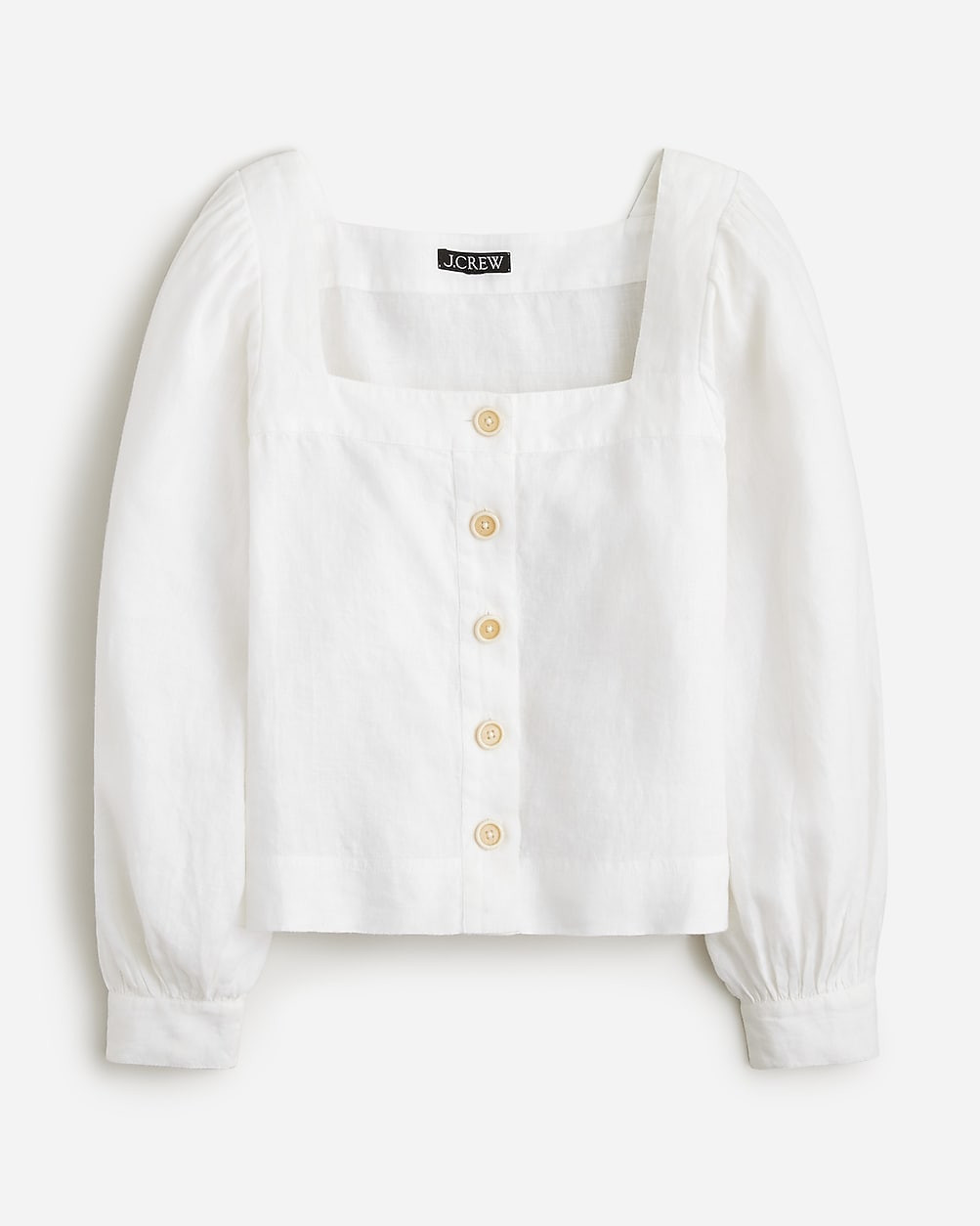 Squareneck button-up top in linen | J. Crew US