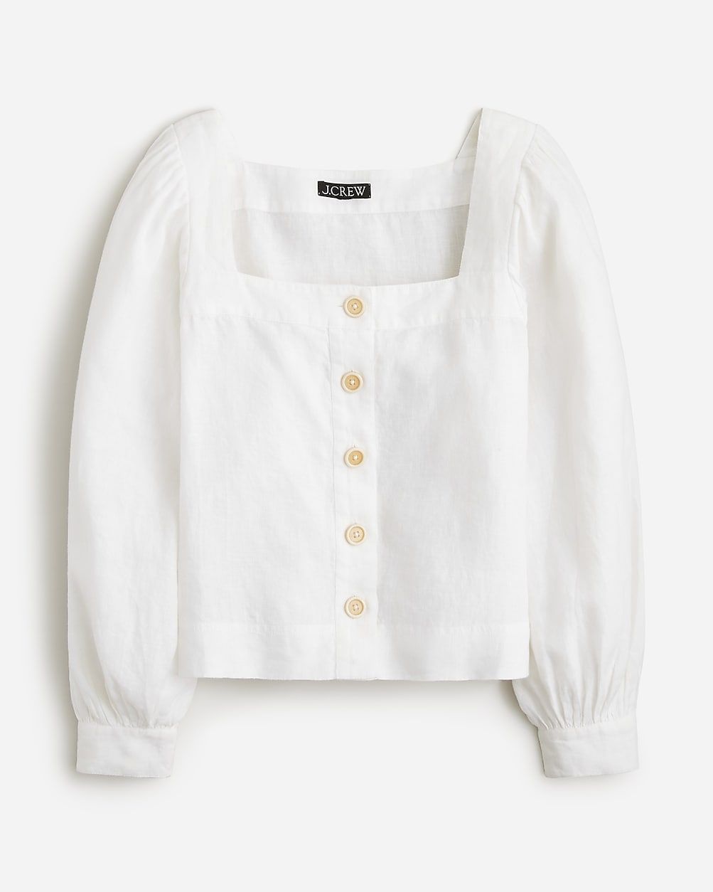Squareneck button-up top in linen | J.Crew US