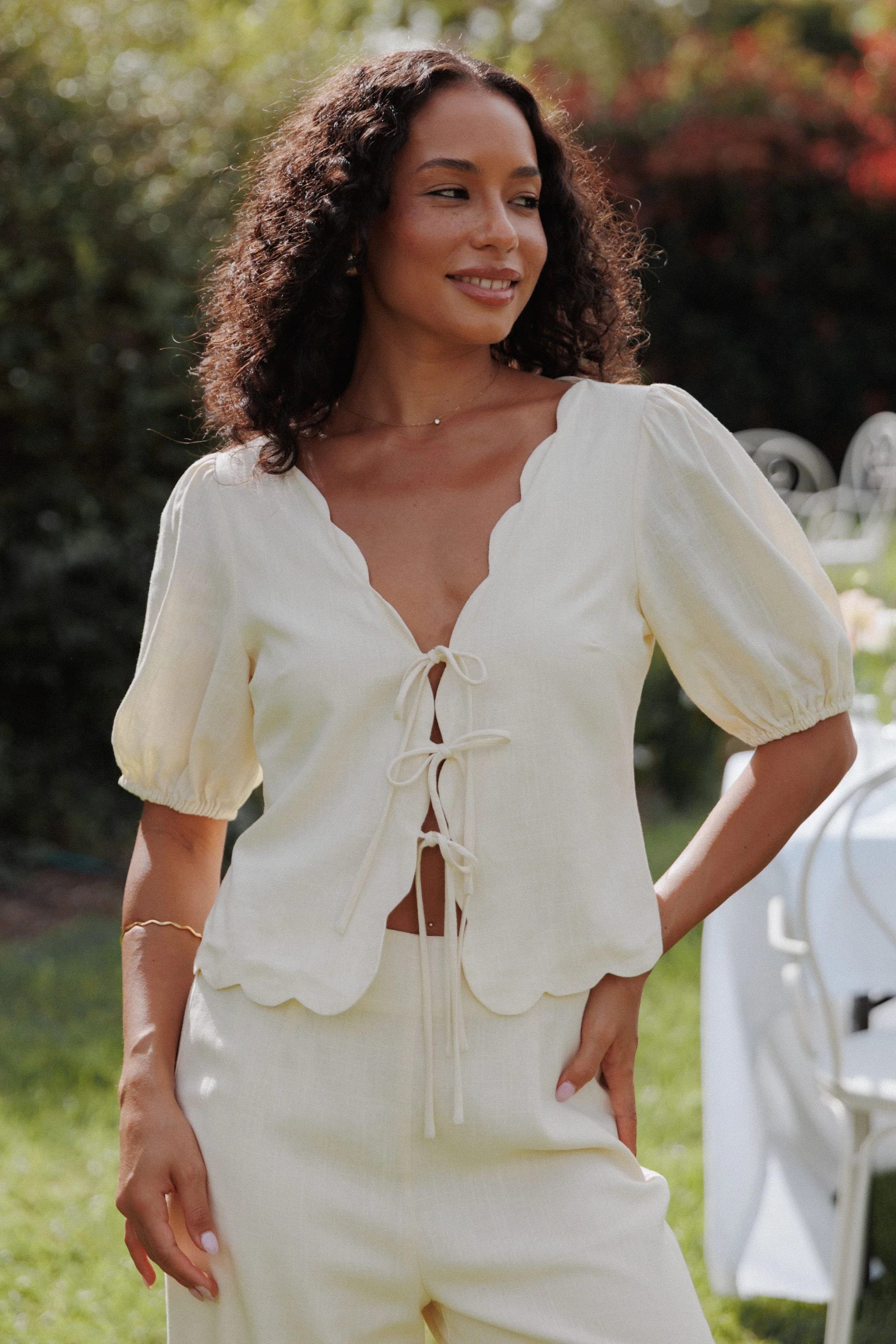 Jensen Scallop Hem Top - Butter Yellow | Petal & Pup (US)