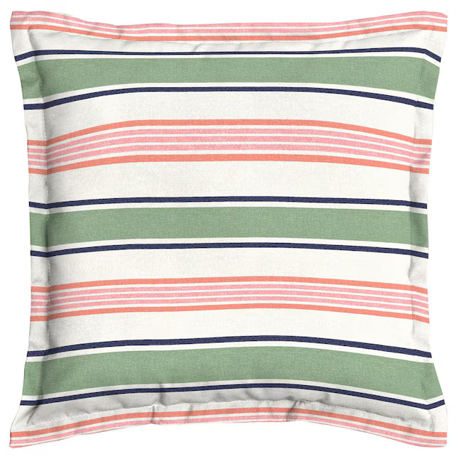 allen + roth Striped Oversized Green Stripe Square Throw Pillow | Lowe's