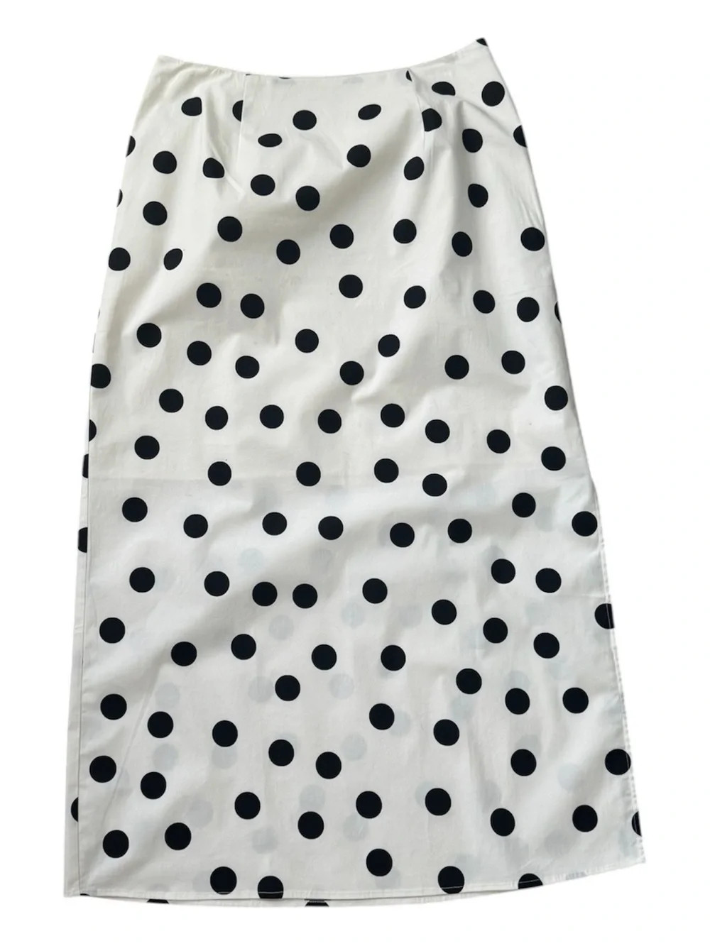 LOFT Black Polka Dot on White Midi Skirt | Poshmark