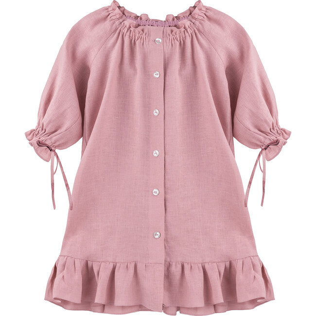 Macaron Linen Petit Dress, Pink | Maisonette
